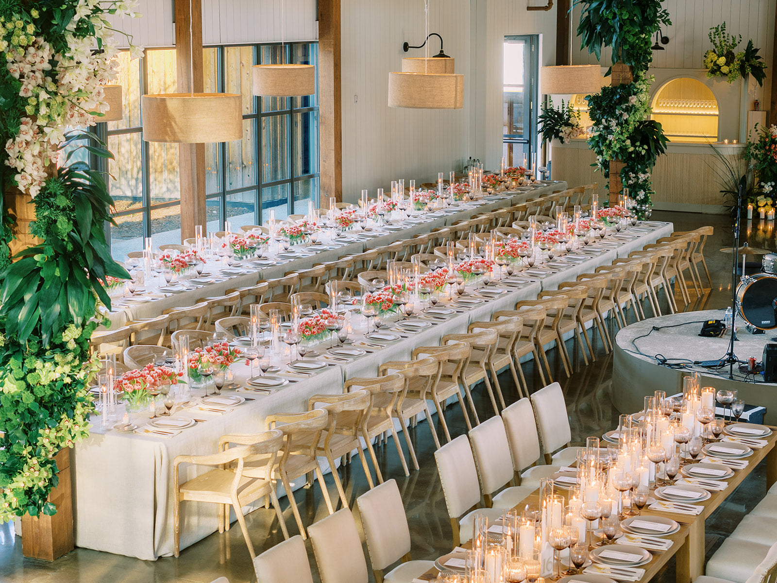 Wedding reception dining design at Dunlin