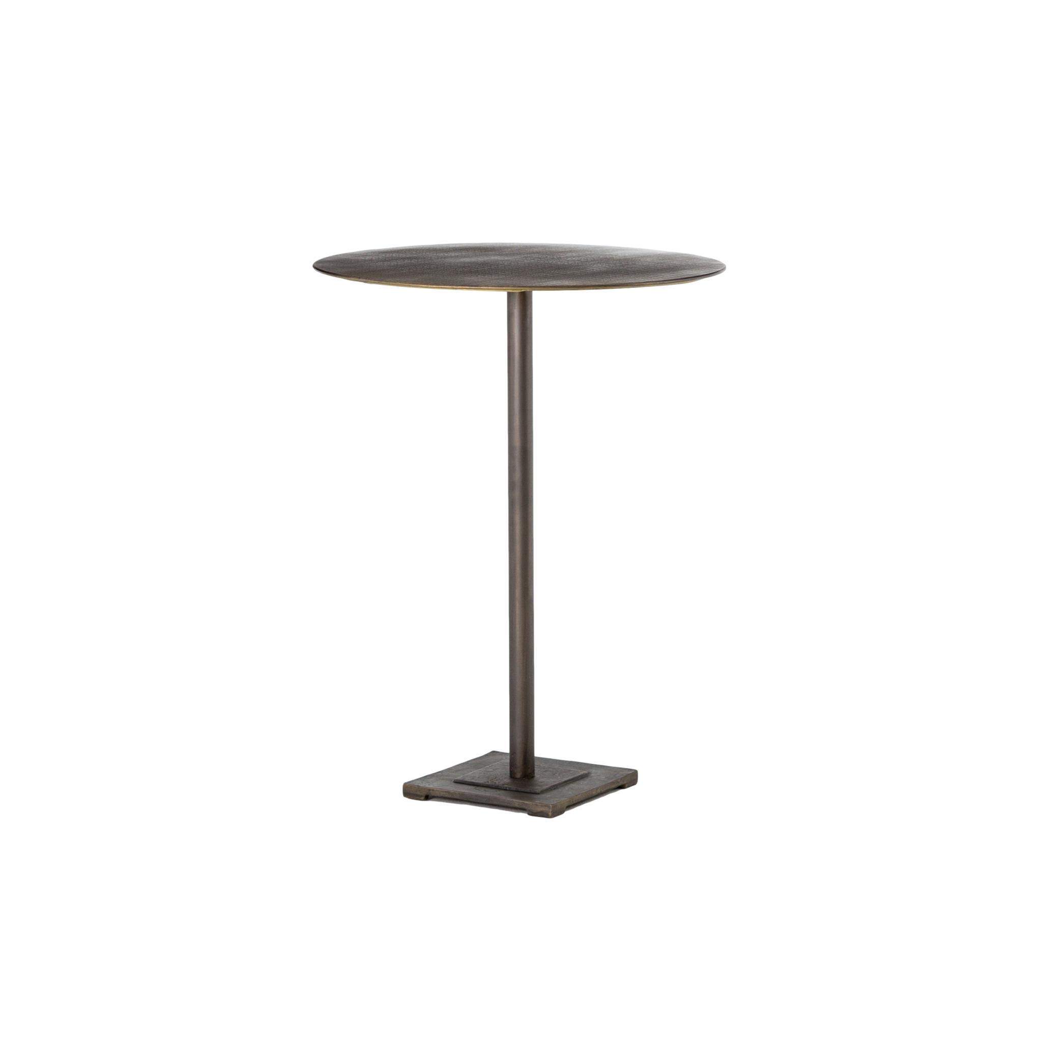 Pedestal Pub Table Aged Brass Mayker Events