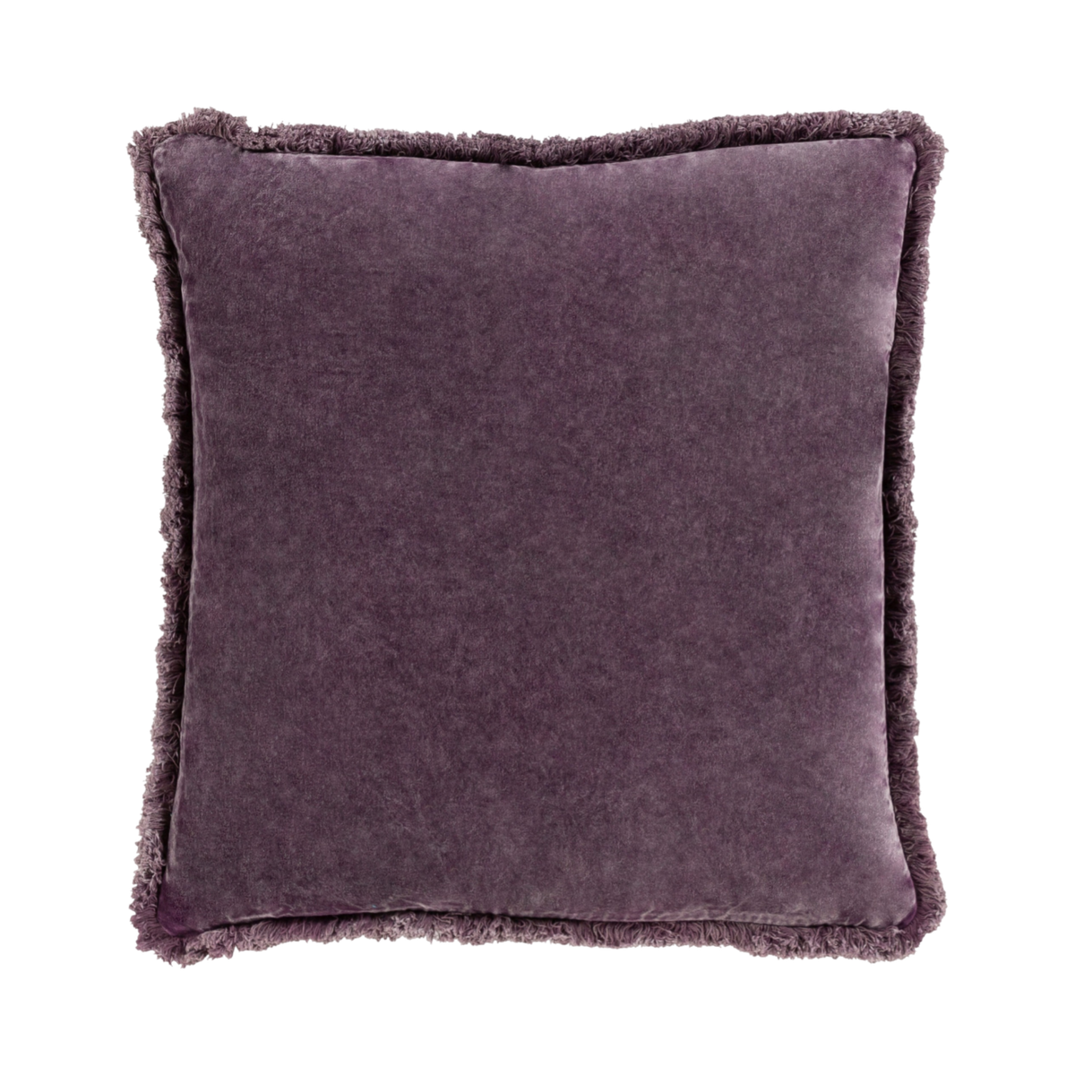 Washed Cotton Velvet Pillow (Dusty Plum - 18" x 18")