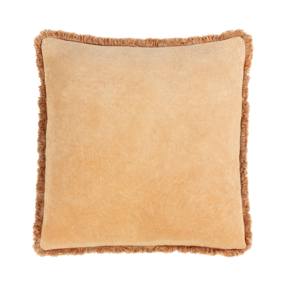 Washed Cotton Velvet Pillow (Honey - 18" x 18")