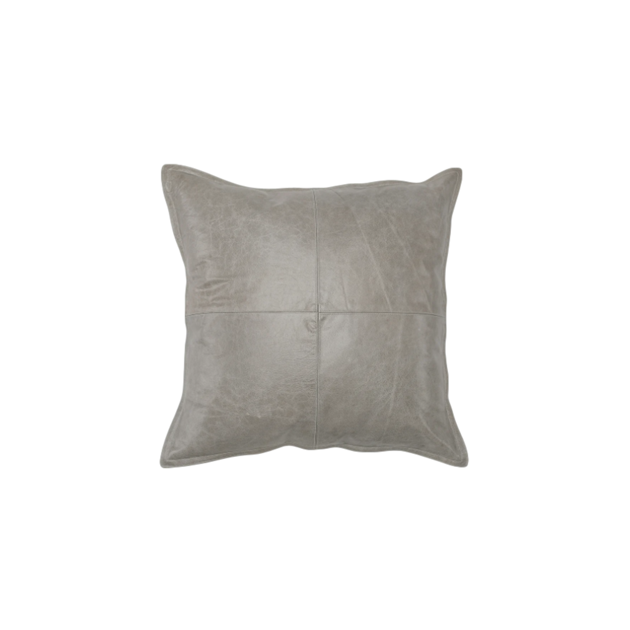 Worn Leather Pillow | Gray